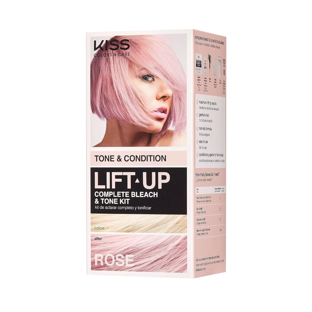 KISS Lift Up Complete Hair Bleach Kit with Revitalizing Plex Serum, Strengthen and Protect Hair