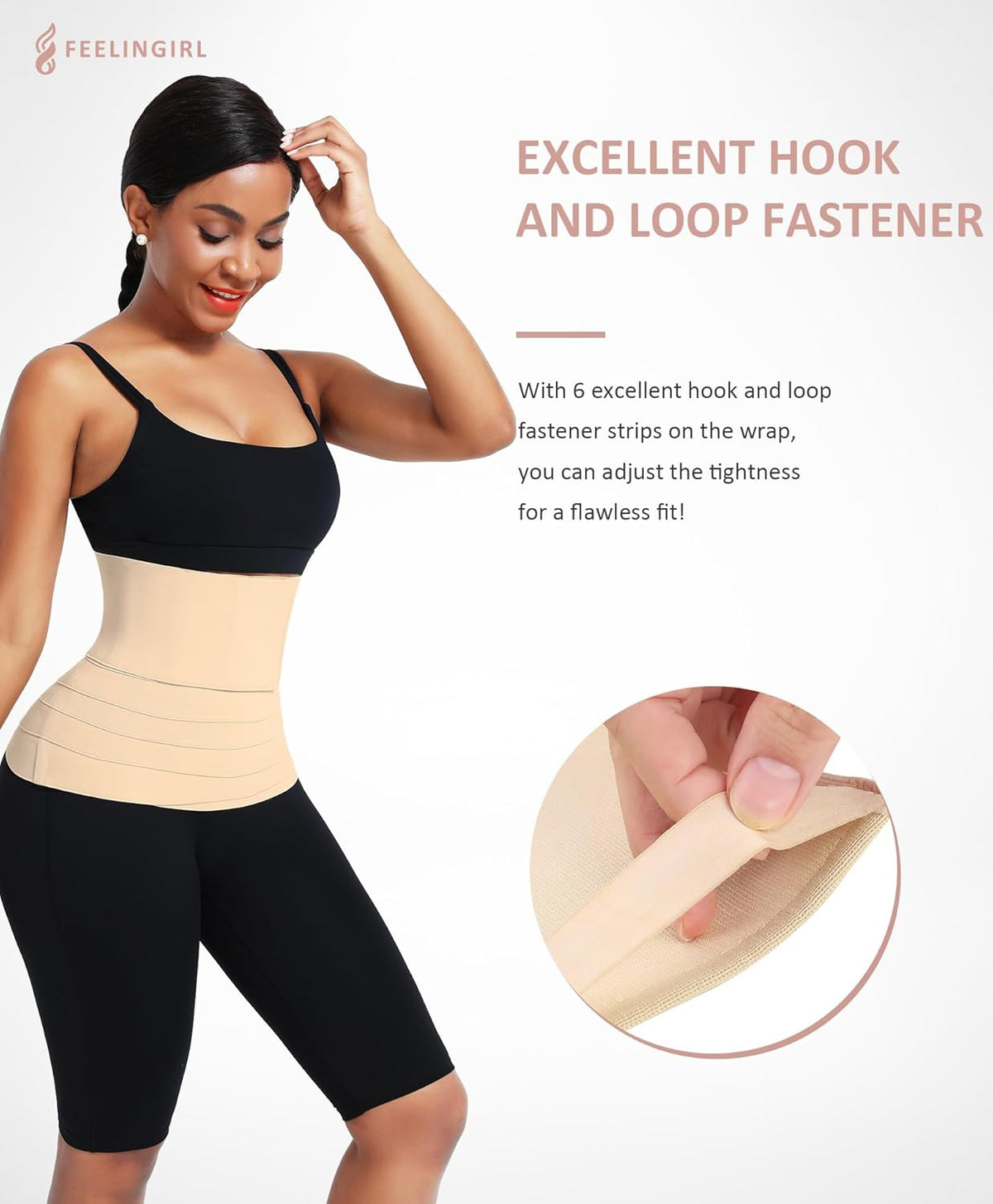 FeelinGirl Waist Trainer for Women Bandage Wrap Trimmer Belt Long Torso Tummy Wraps Belly Body