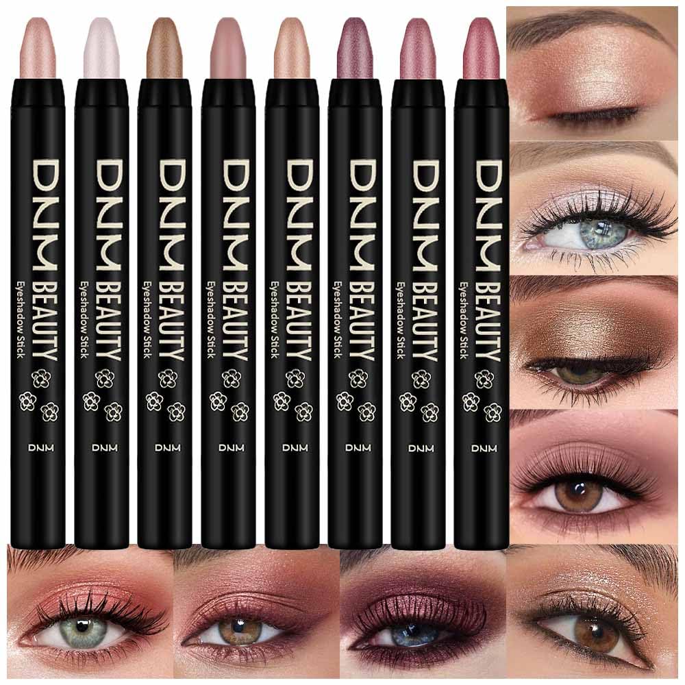 Kaely 8Pcs Cream Eye Shadow Sticks Set, Matte Shimmer Eyeliner Pencil Eyeshadow Palette Makeup, Eye