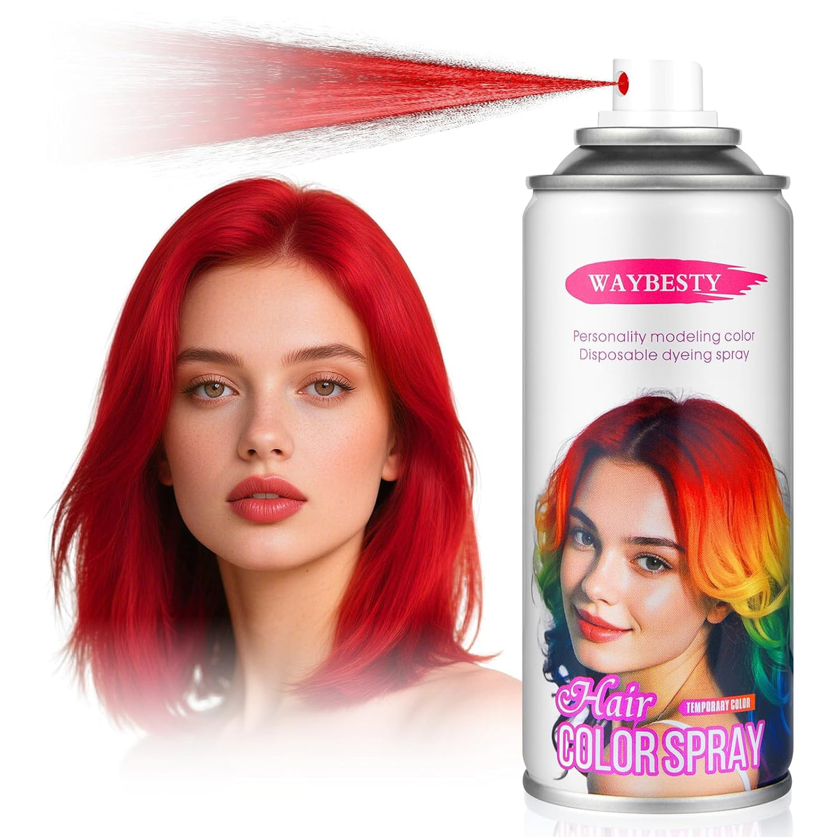One-Day Temporary Hair Color Spray For Kids Women Men, Washable Hair Dye Spray Non-Sticky For