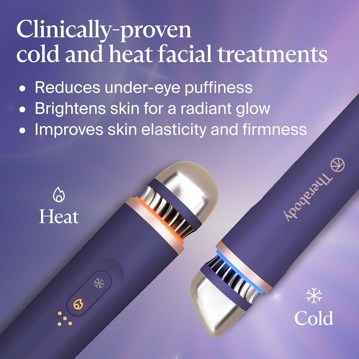 Therabody TheraFace Depuffing Wand – Cold and Heat Skincare Treatment to Depuff and Glow; Beauty