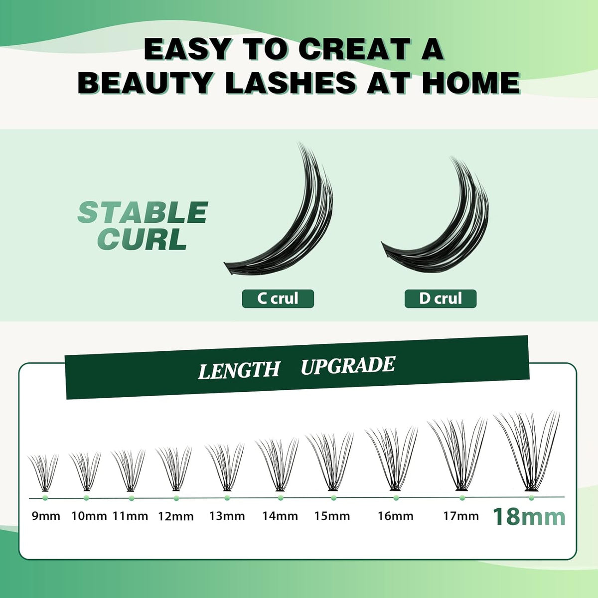 Lash Clusters 300Pcs Individual Lashes 20D 0.07C Curl 9-18MIX Lash Extensions Clusters Lashes