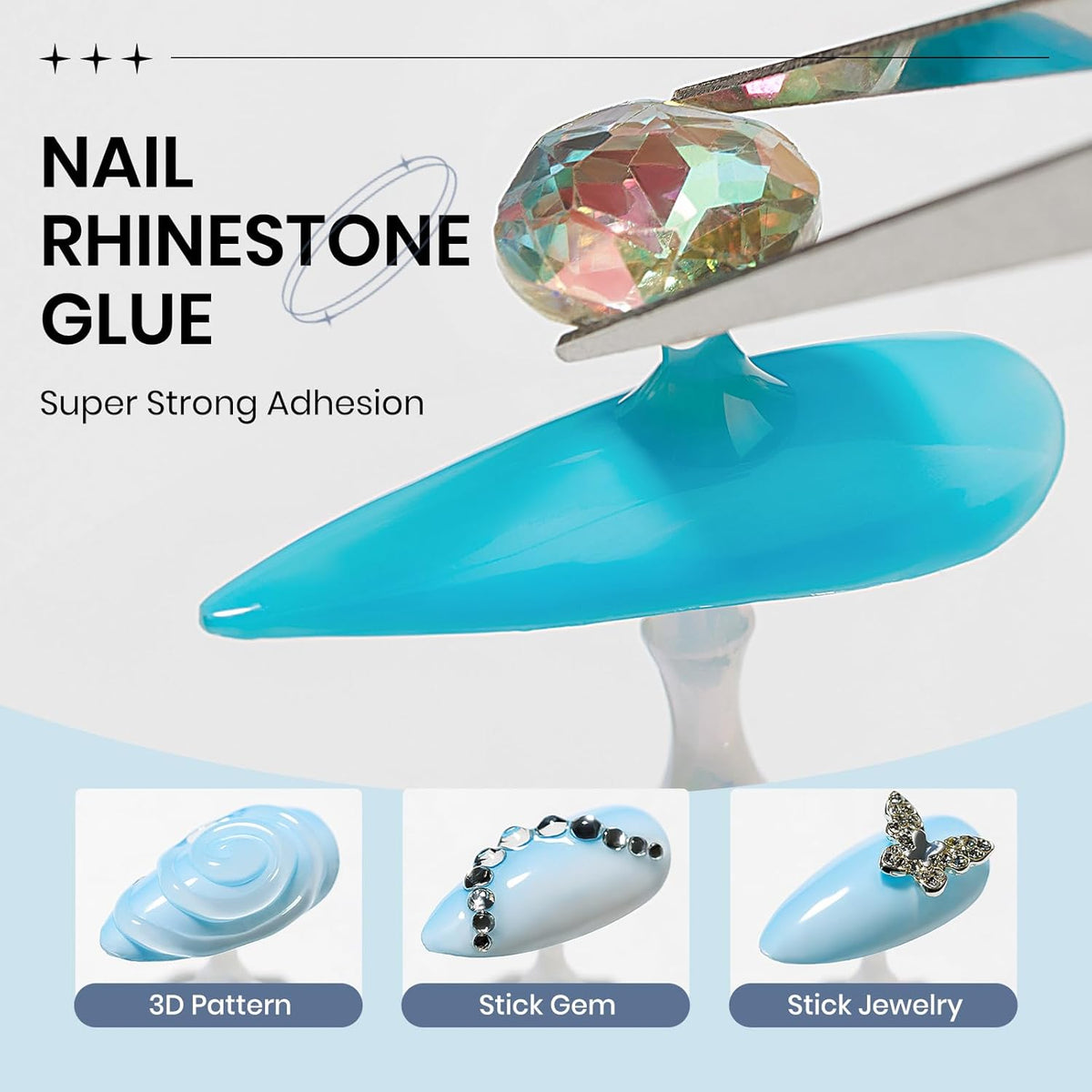 Solid Builder Gel for Nails 3D Nail Sculpture Gel and Nail Rhinestone Glue 3d Gels Nails Art Clear