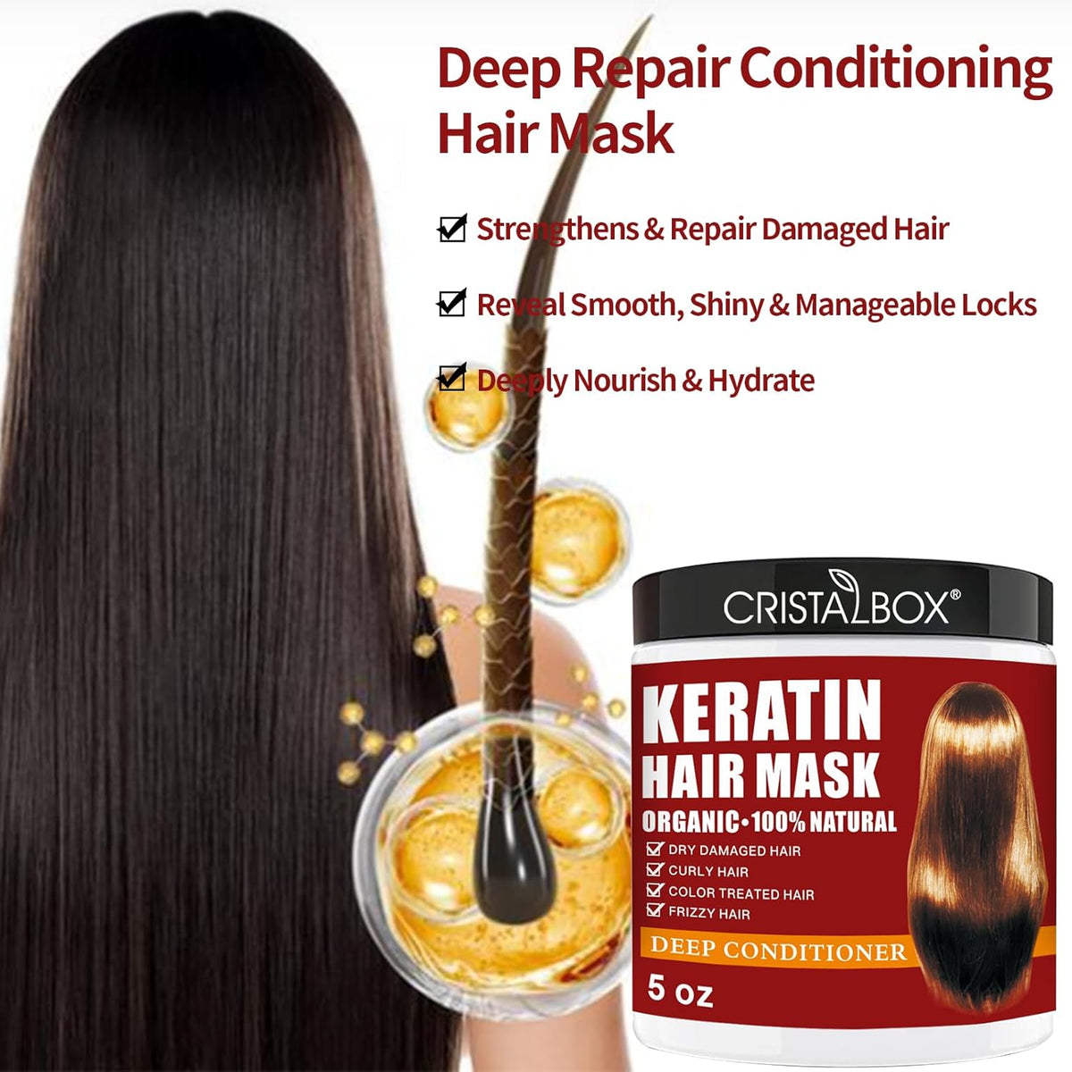 2 Pack Collagen Hair Mask & Keratin Hair Mask,Keratin Hair Treatment,Hydrating Argan Oil Hair