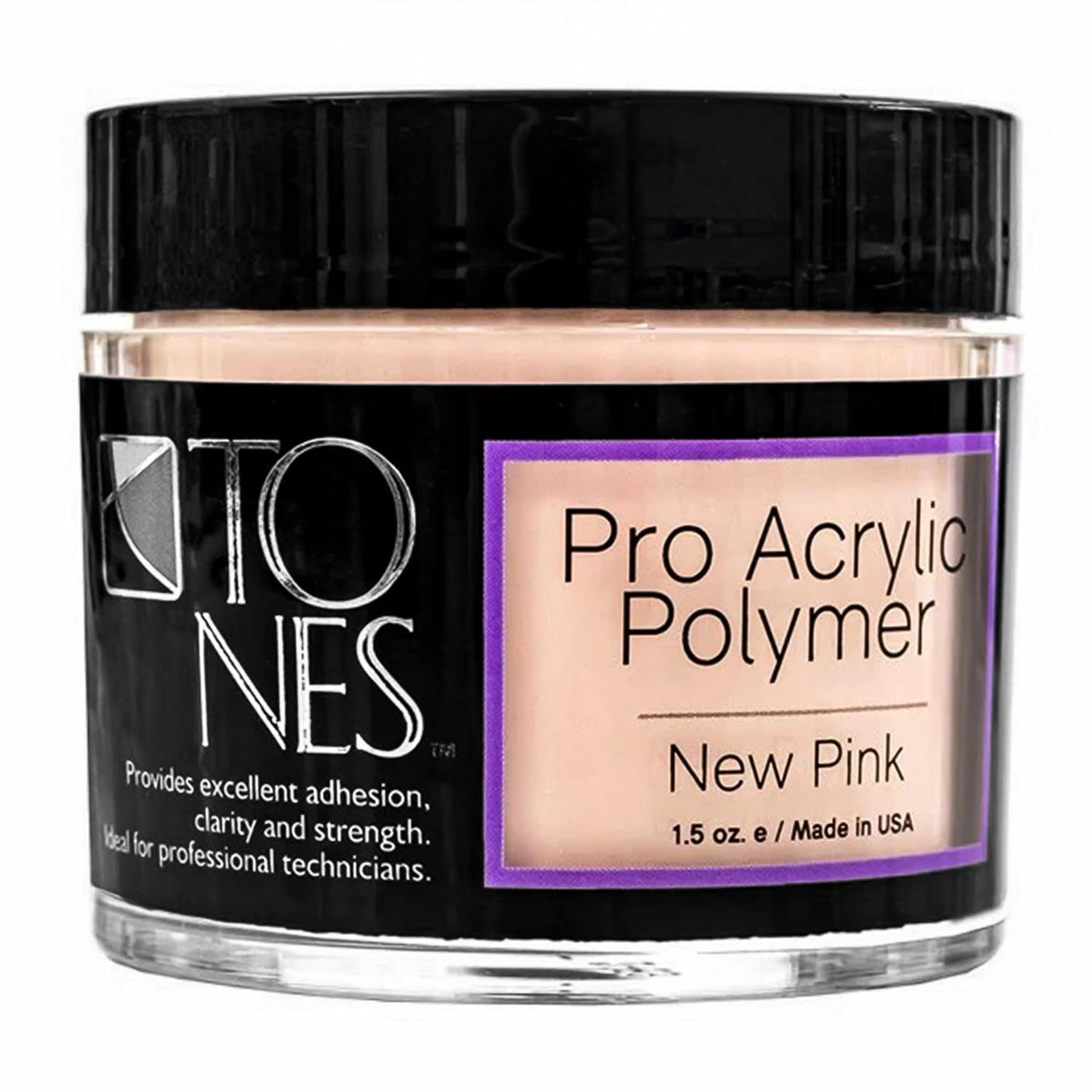 Tones Pro Acrylic Nail Powder, New Pink (Fresh Peach-Toned Pink), (1.5 Fl Oz) - Long-Lasting &