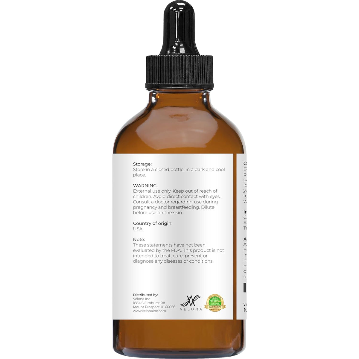 velona Hair Growth Formula - 4 oz | Castor, Amla, Jojoba, Argan, Rosemary, Peppermint, Tea Tree