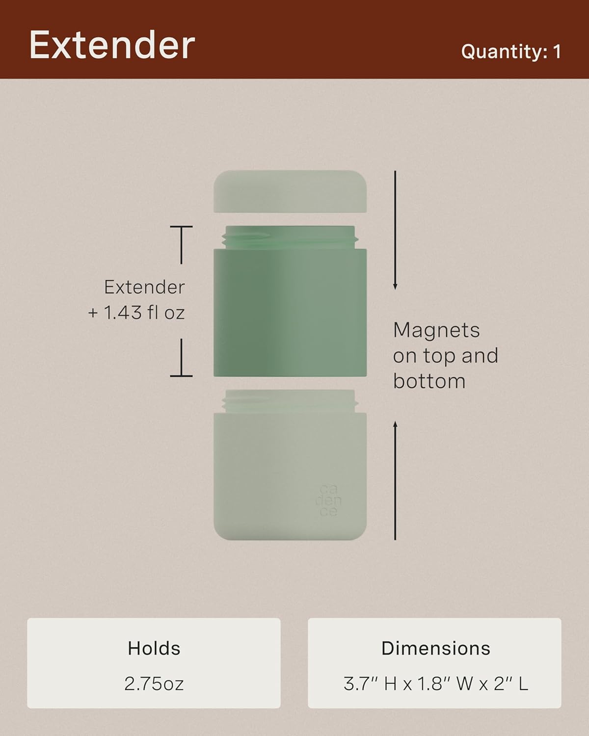 Cadence Travel Containers - Full Skincare Set - Magnetic Containers with Lids,Carry On Travel
