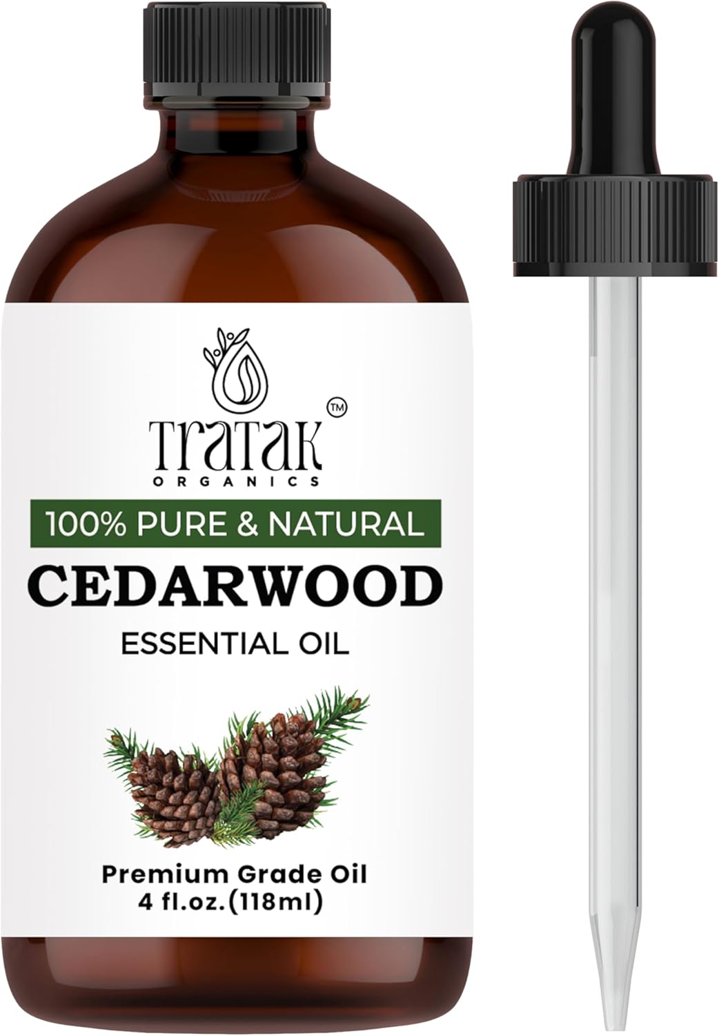 Cedarwood Essential Oil for Hair Skin & Diffuser - 4 Fl Oz - 100% Natural Cedarwood Oil for Hair