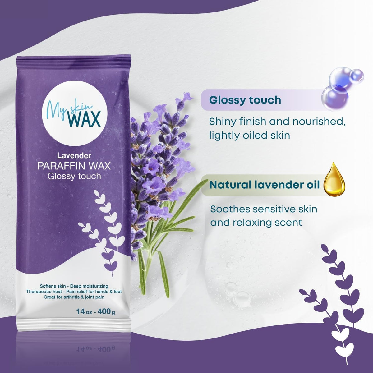 Paraffin Wax Refills Maxi Pack for Hands and Feet Bath – 6 Large 14oz Blocks (5.25 lb), Lavender
