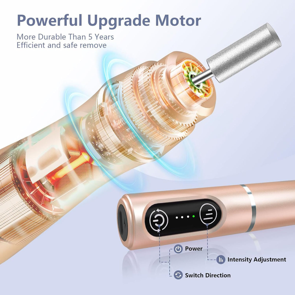 Cordless Nail Drill Electric Rechargeable File Kit, Professional Efile Acrylic Gel Nail Polish