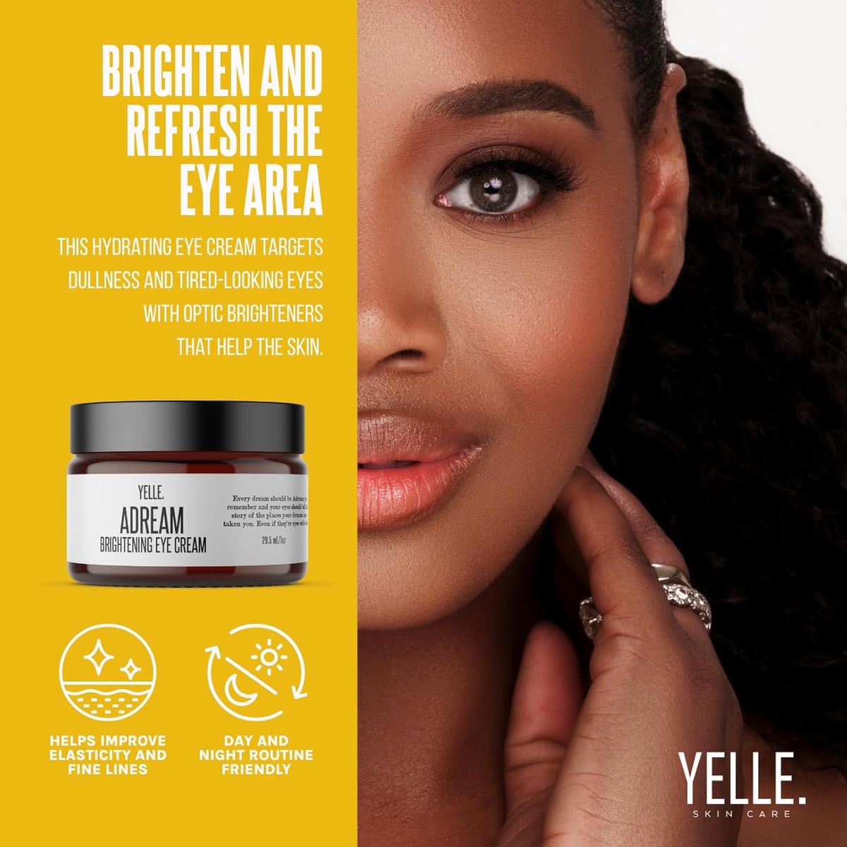 Yelle. Skincare – A-Dream Brightening Eye Cream – Plant-Based Eye Cream for Smoothing, Brightening