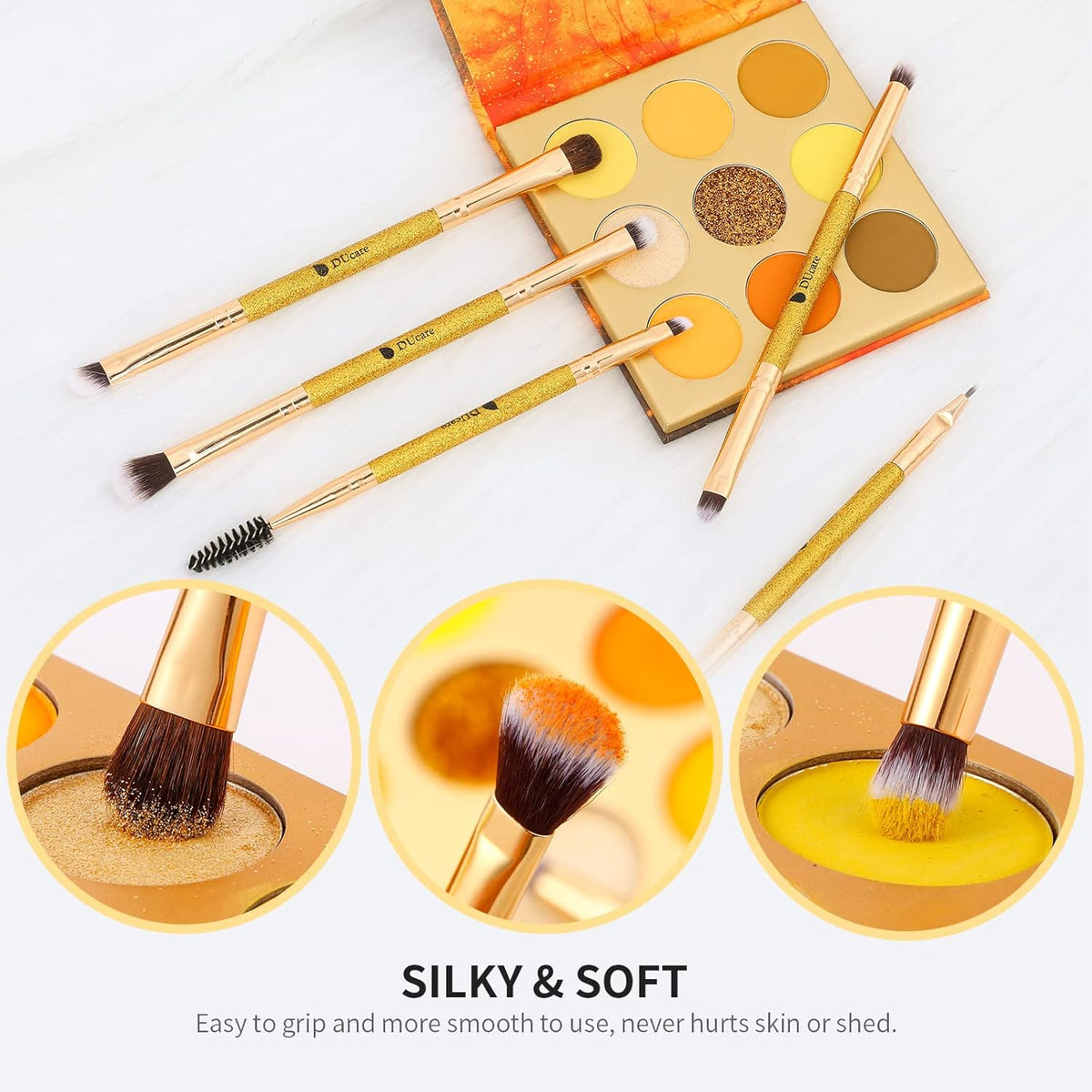 DUcare Eyeshadow Brushes Set Duo End Eye Makeup Brushes Professional Eyeshadow Brush set 5Pcs