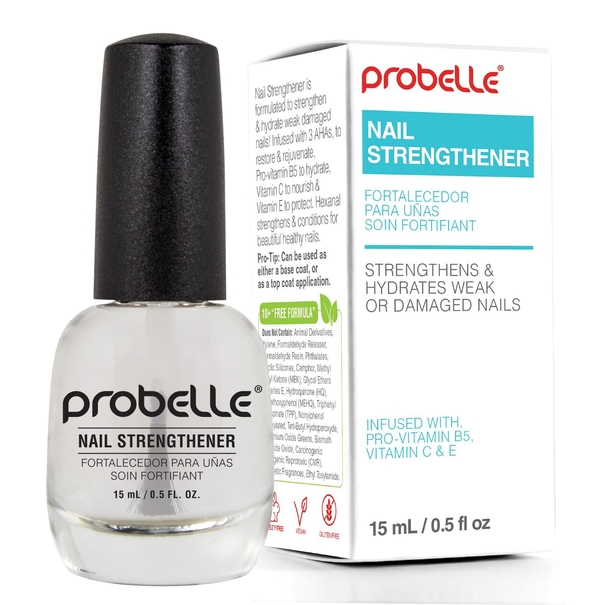Probelle Nail Strengthener, Nail Strengthening Treatment, Nail Growth and Repair, Stops Peeling
