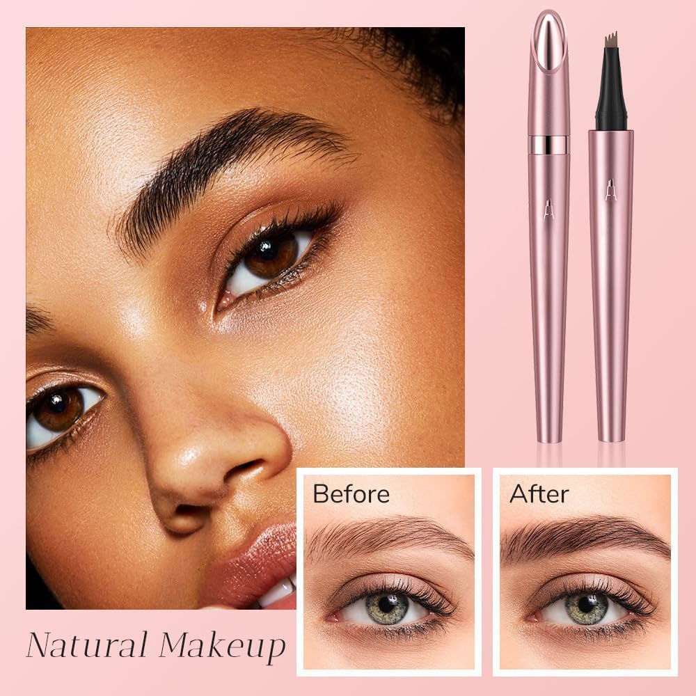 Microblading Eyebrow Pen, New 3D Microblading Eyebrow Pencil, Waterproof Eye Brow Pen with 4 Tip
