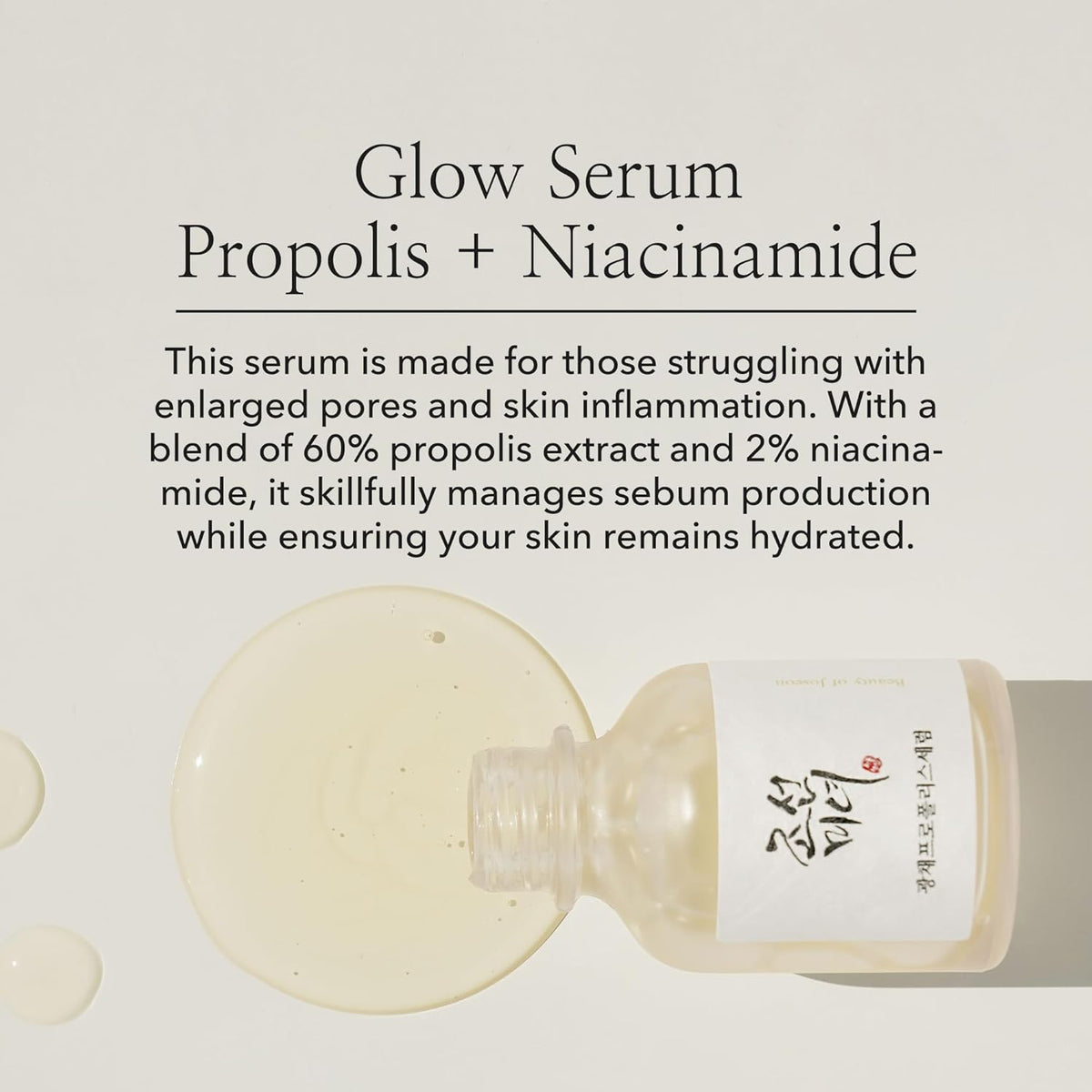 Beauty of Joseon Glow Serum Propolis and Niacinamide Hydrating Facial Soothing Moisturizer for