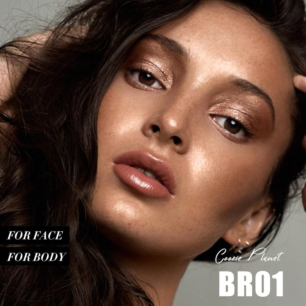 FOCALLURE Shimmer Face Highlighter Makeup Powder, Gel to Powder Glow Finish, Leaving a Lightweight