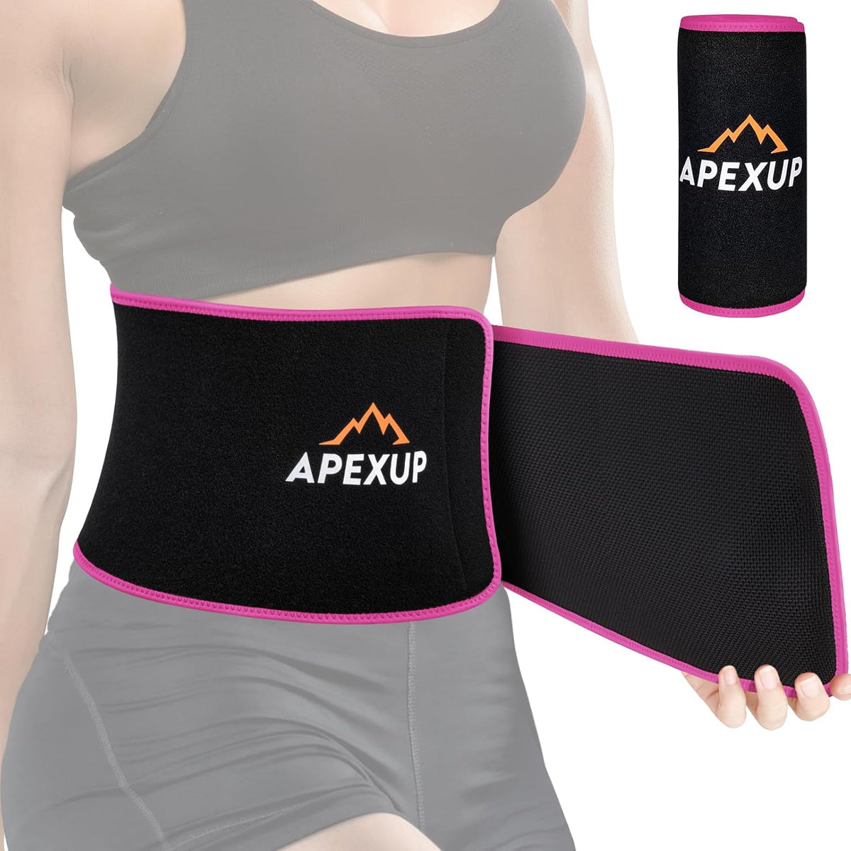 APEXUP Sweat Waist Trainer for Women and Men, Neoprene Waist Trimmer Belt Slimming Sweat Band with