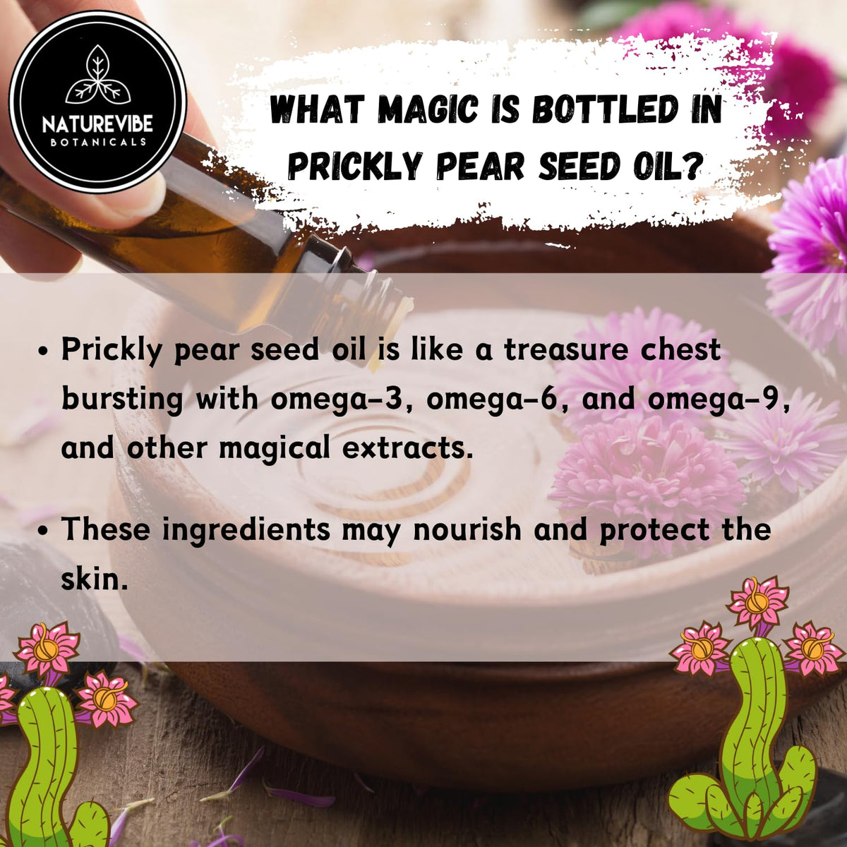 Naturevibe Botanicals Prickly Pear Oil 32 Ounces | 100% Pure and Natural | Great for Skin Care and