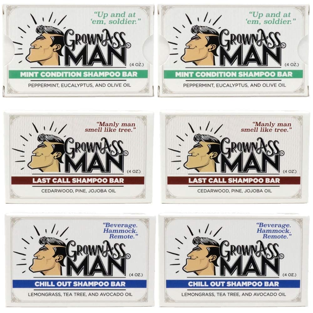 Solid Shampoo Bar Rich Lather 3 in 1: Hair, Beard & Body Wash - Plastic Free & Eco-Friendly