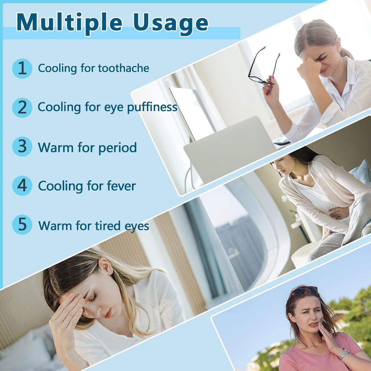 Sleep mask w/Cooling Gel Eye Mask, Heated Eye Mask for Sleeping, Reusable Ice Silk Stain Eye Cover