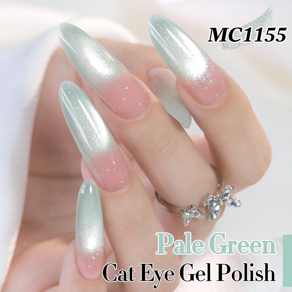 Double Rhythm 0.5 Oz Cat Eye Gel Polish with Magnet Same Color Same Bottle Holographic Glitter