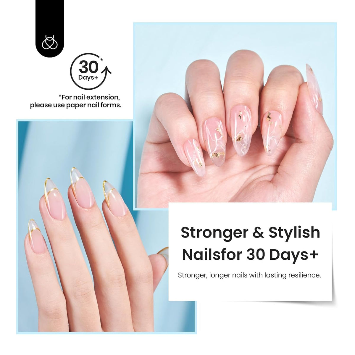 Beetles Builder Gel Set,Dew Glow 2 Pcs 0.5 oz 8 in 1 Nail Strengthening Apex Building Nail