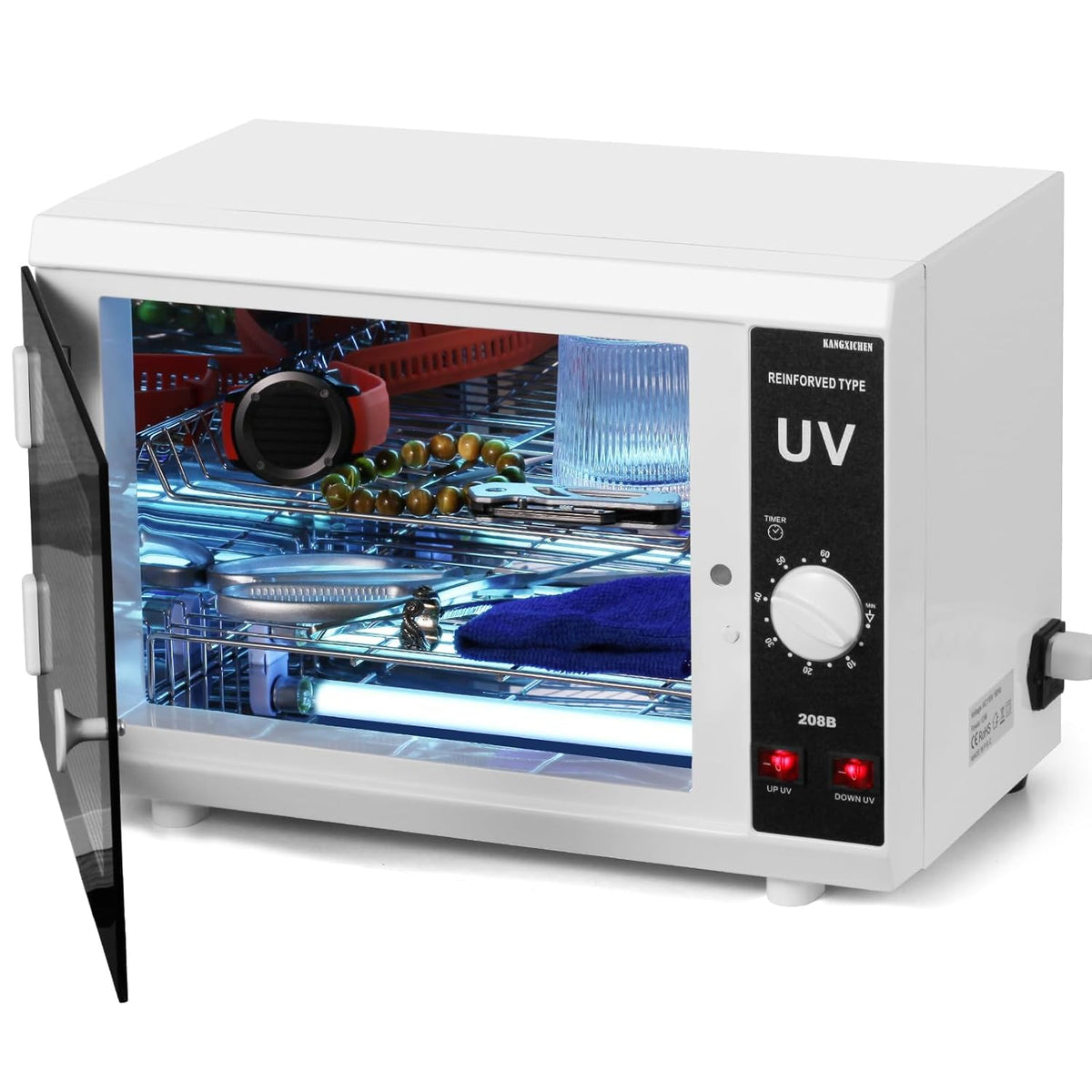 [𝟮 𝗨𝗹𝘁𝗿𝗮𝘃𝗶𝗼𝗹𝗲𝘁 𝗟𝗶𝗴𝗵𝘁𝘀] 12L Extra-Large Box UV Light Nail Tool Cleaning Machine