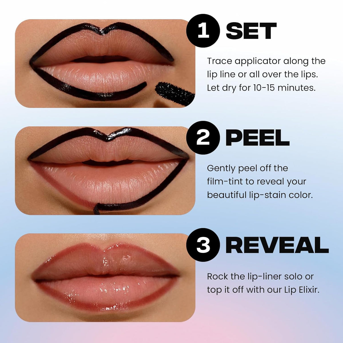 Sacheu Lip Liner STAY-N Peel Off Lip Stain — Long Lasting Matte Lip Tattoo Transfer Proof Lipstain