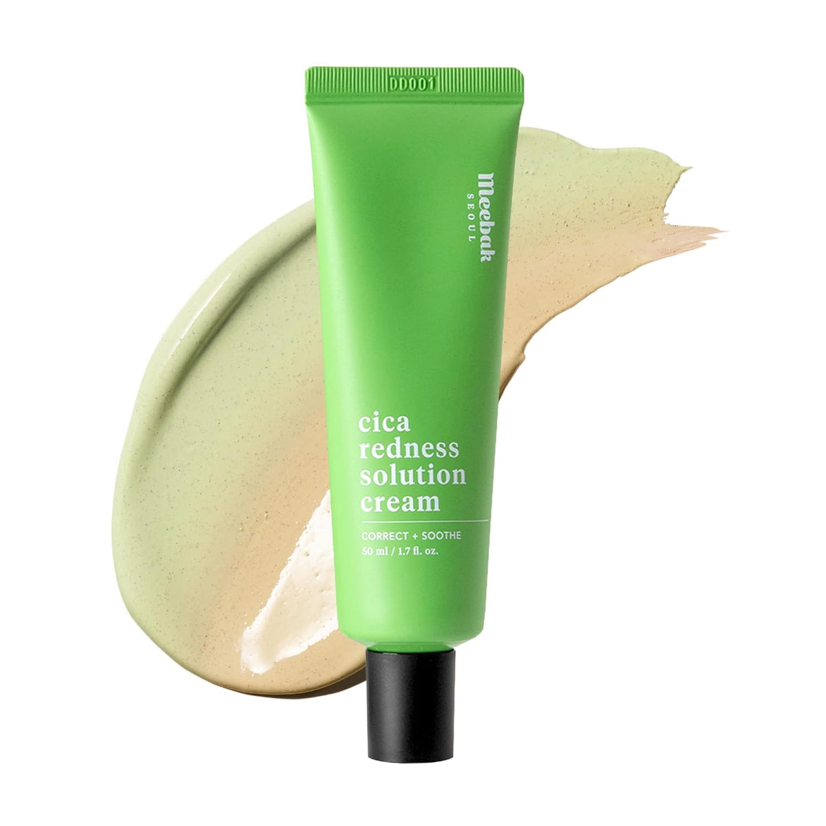 Meebak Cica Redness Solution Cream | Redness Relief for Face | Green Color-Corrector | BB Cream for