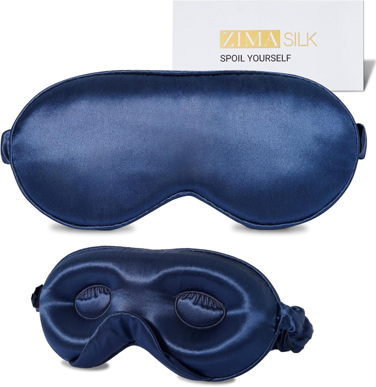 ZIMASILK Adjustable 22 Momme 100% Mulberry Silk Sleep Mask, Upgraded 3D Contoured Cup Eye Mask for