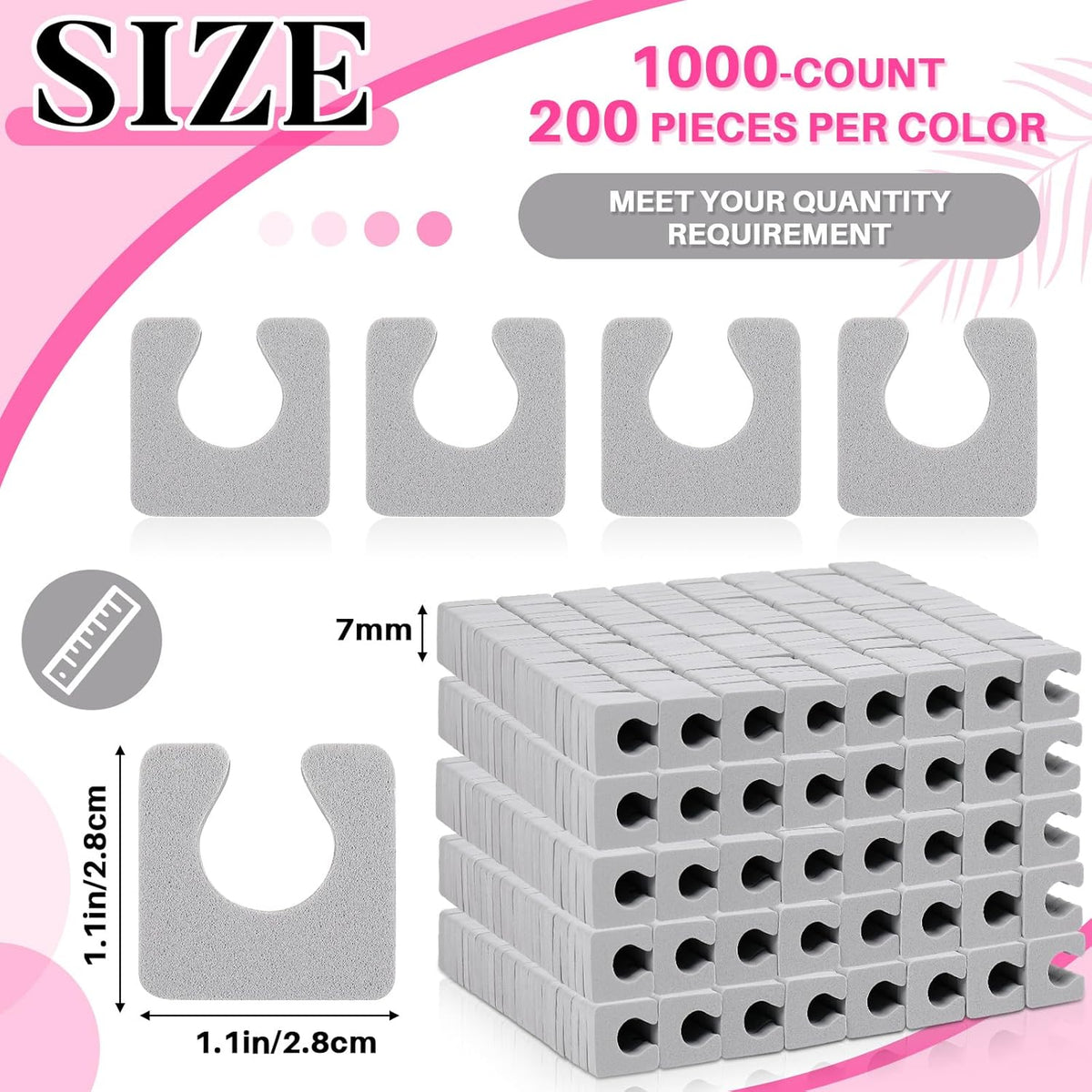Mumufy 1000 Pcs Individual Pedicure Toe Separators Soft Foam Toe Spacers Comfortable Finger Toe