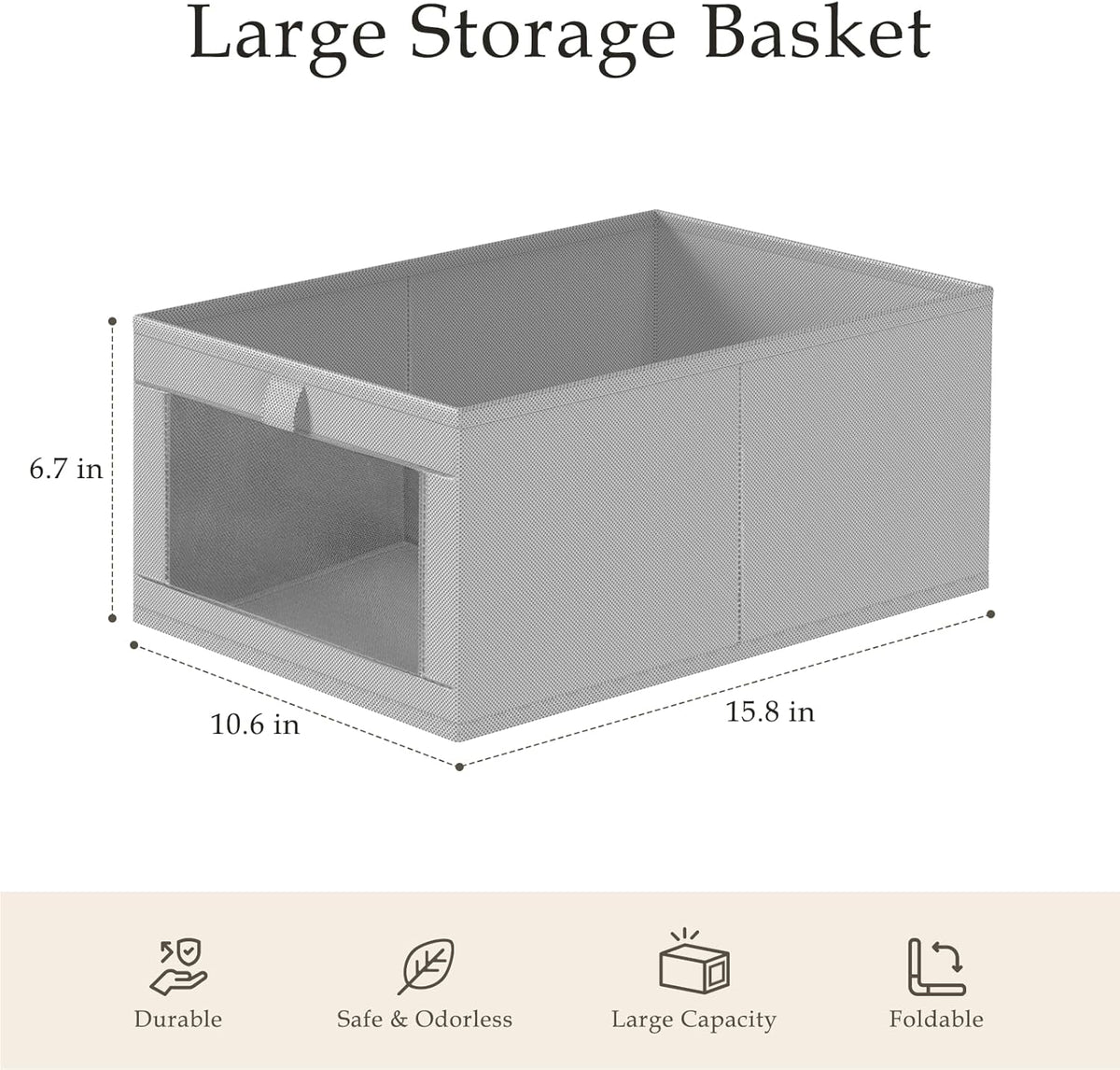 Criusia 8 Pack Linen Closet Organizers and Storage, Large Linen Closet Baskets for Organization
