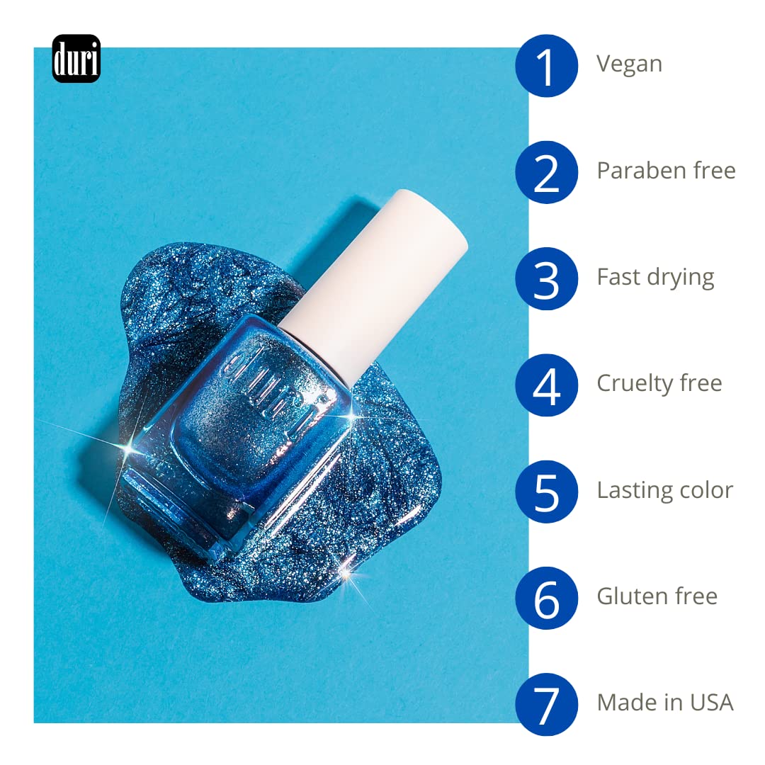 duri 536 Celebrity Scandal Nail Polish, Frosted Metallic Silver, Full Coverage, Fast Drying