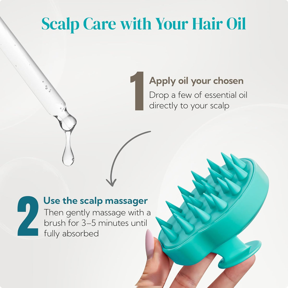 HEETA Hair Scalp Massager Shampoo Brush 2 Pack, Soft Silicone Bristles to Remove Dandruff