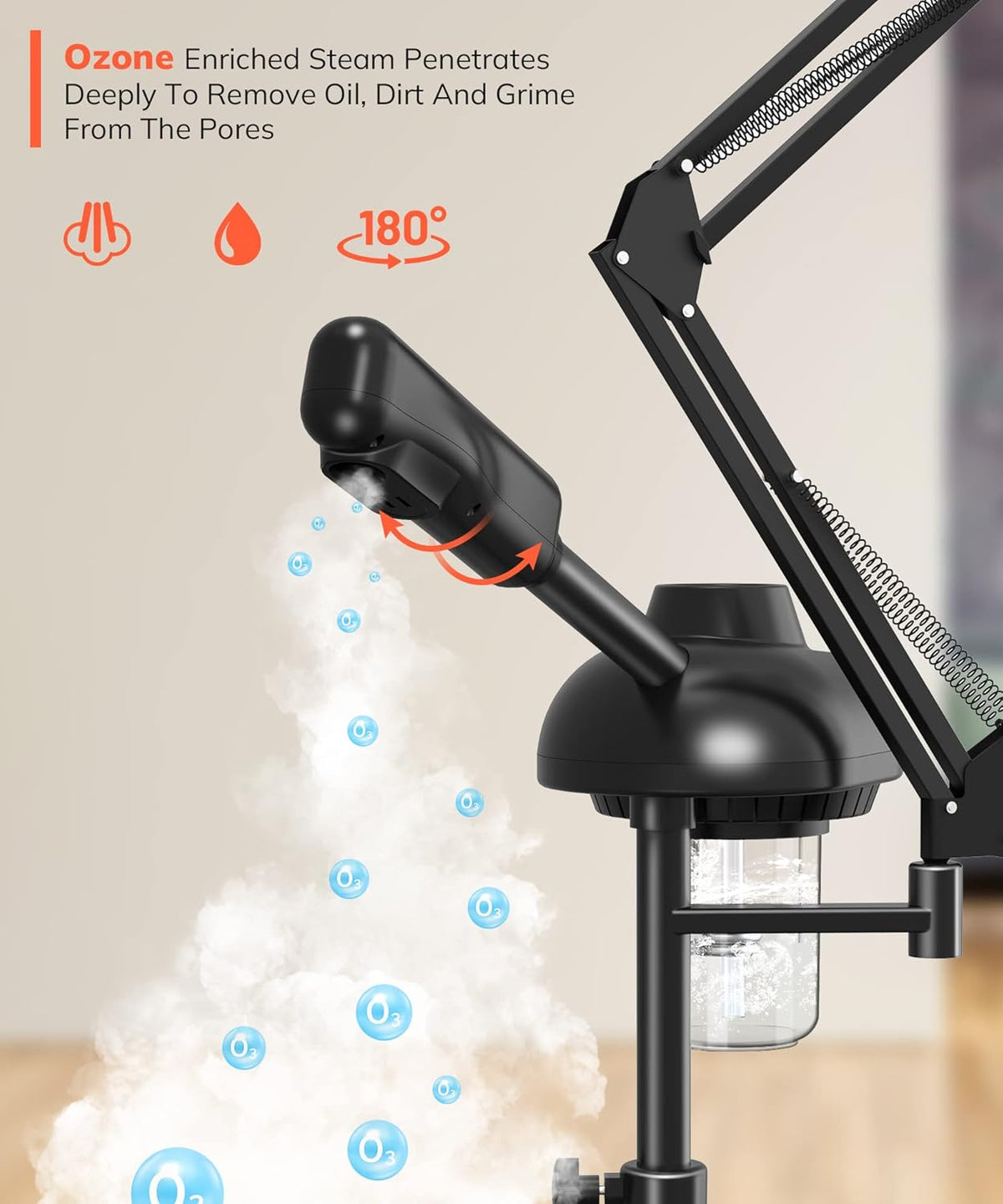 TASALON 2-in-1 Professional Facial Steamer, Hot Ozone Face Steamer for Facial with 5X Magnifying