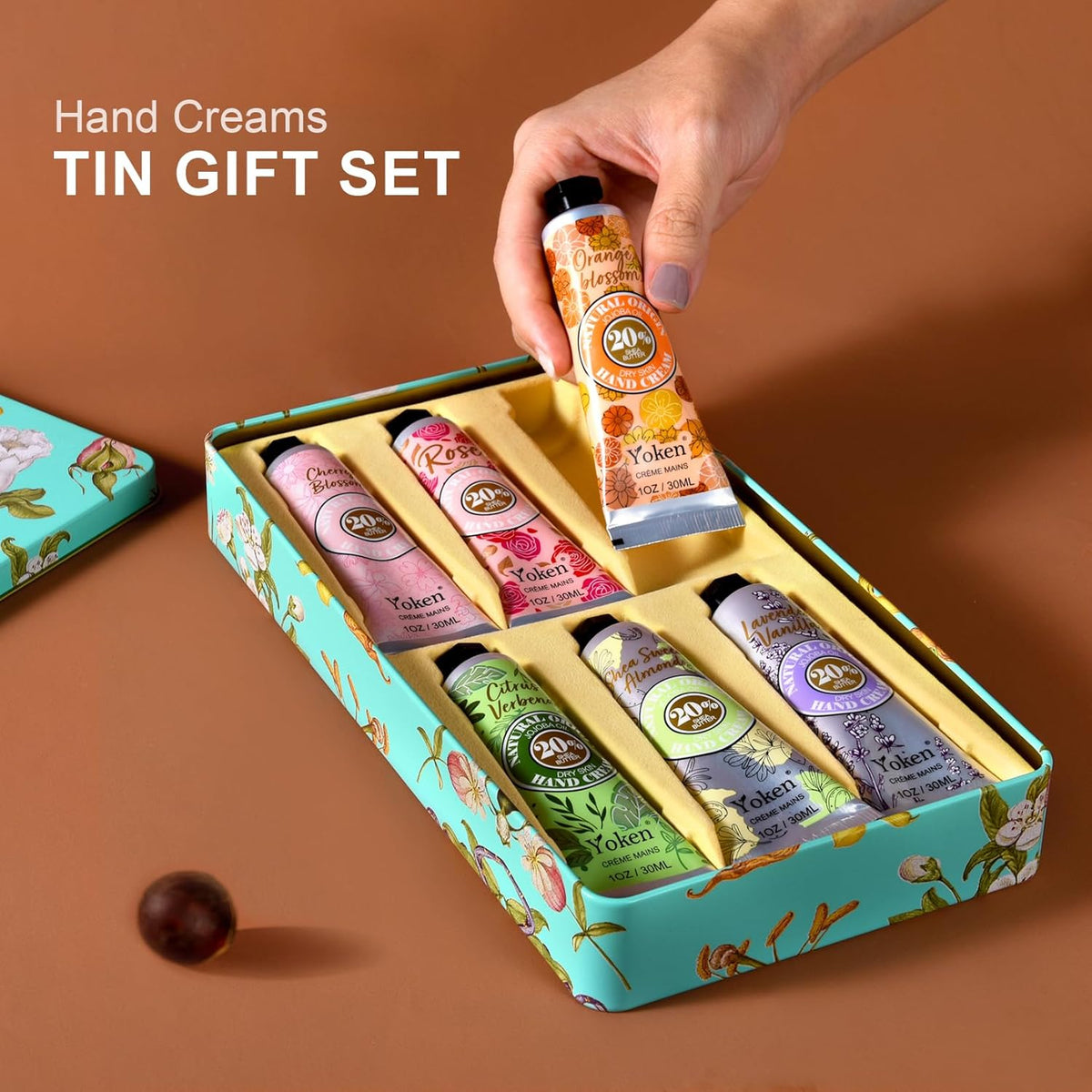 Yoken 20% Shea Butter Hand Cream Gift Set, Instant Moisturizing Hand Cream for Women Dry Hands with