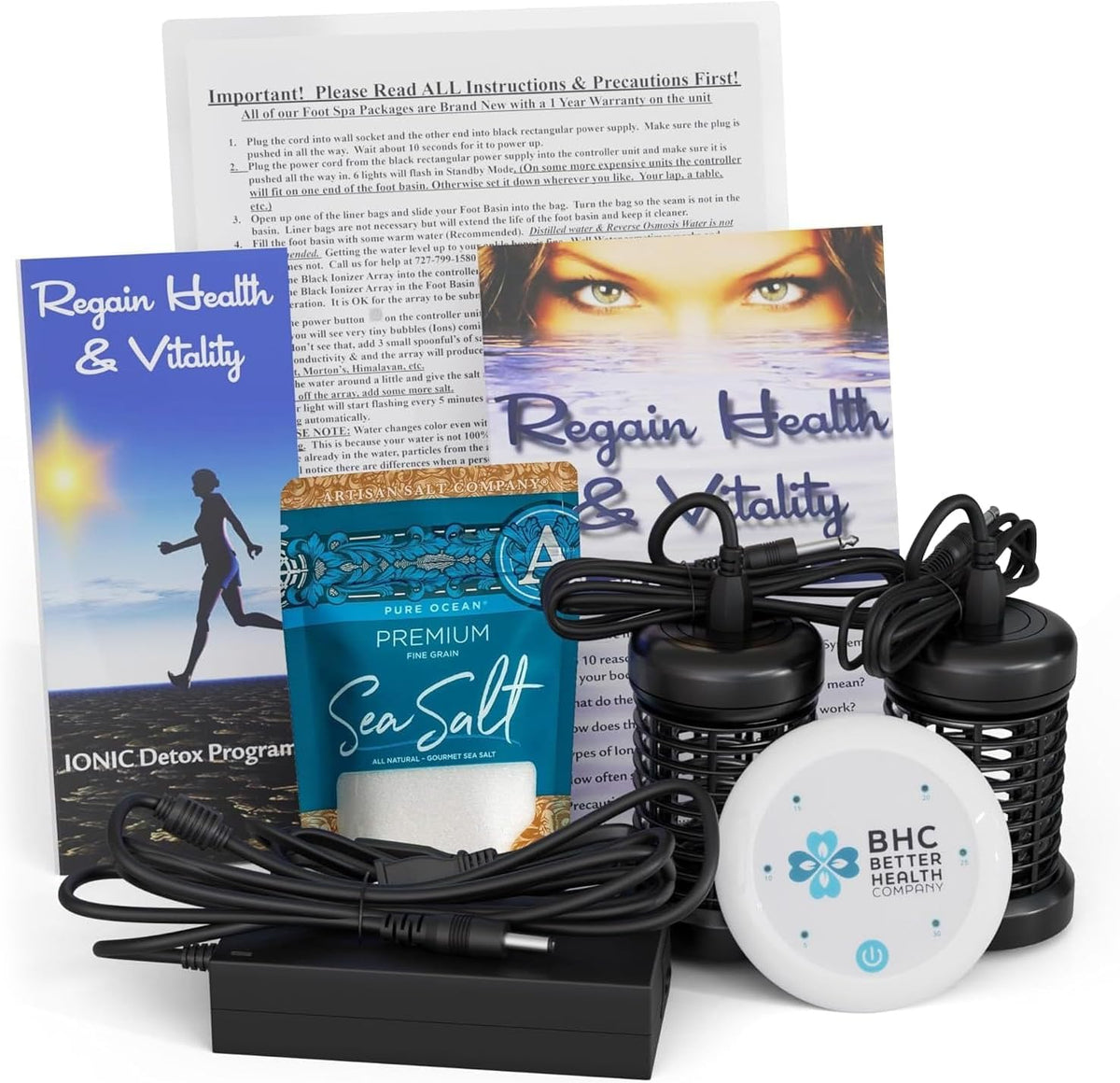 Ionic Foot Bath Detox Machine - Foot Spa Bath for Home Use - Free Regain Health & Vitality Booklet