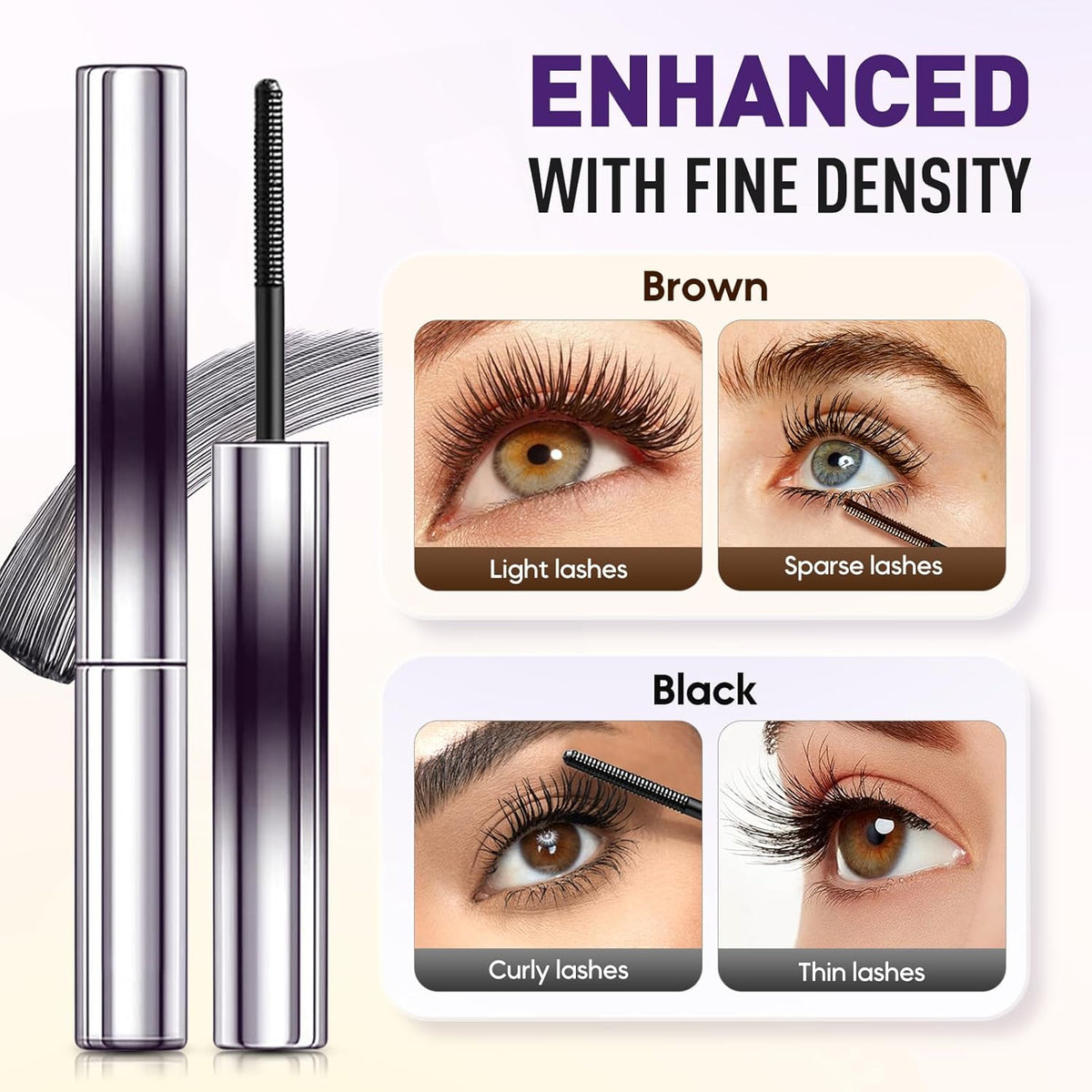Iron Wand Mascara, 2025 New Metal Wand Mascara Volume and Length Waterproof, Long-Lasting 3D