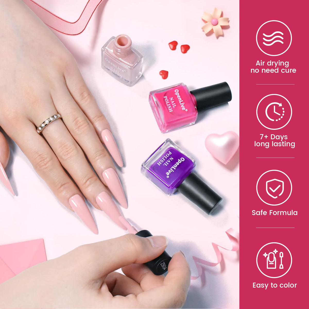 12 PCS Nail Polish Set With 10 Colour Combo, 2 PCS Base And Top Coat,Fast Drying Nail Polish For