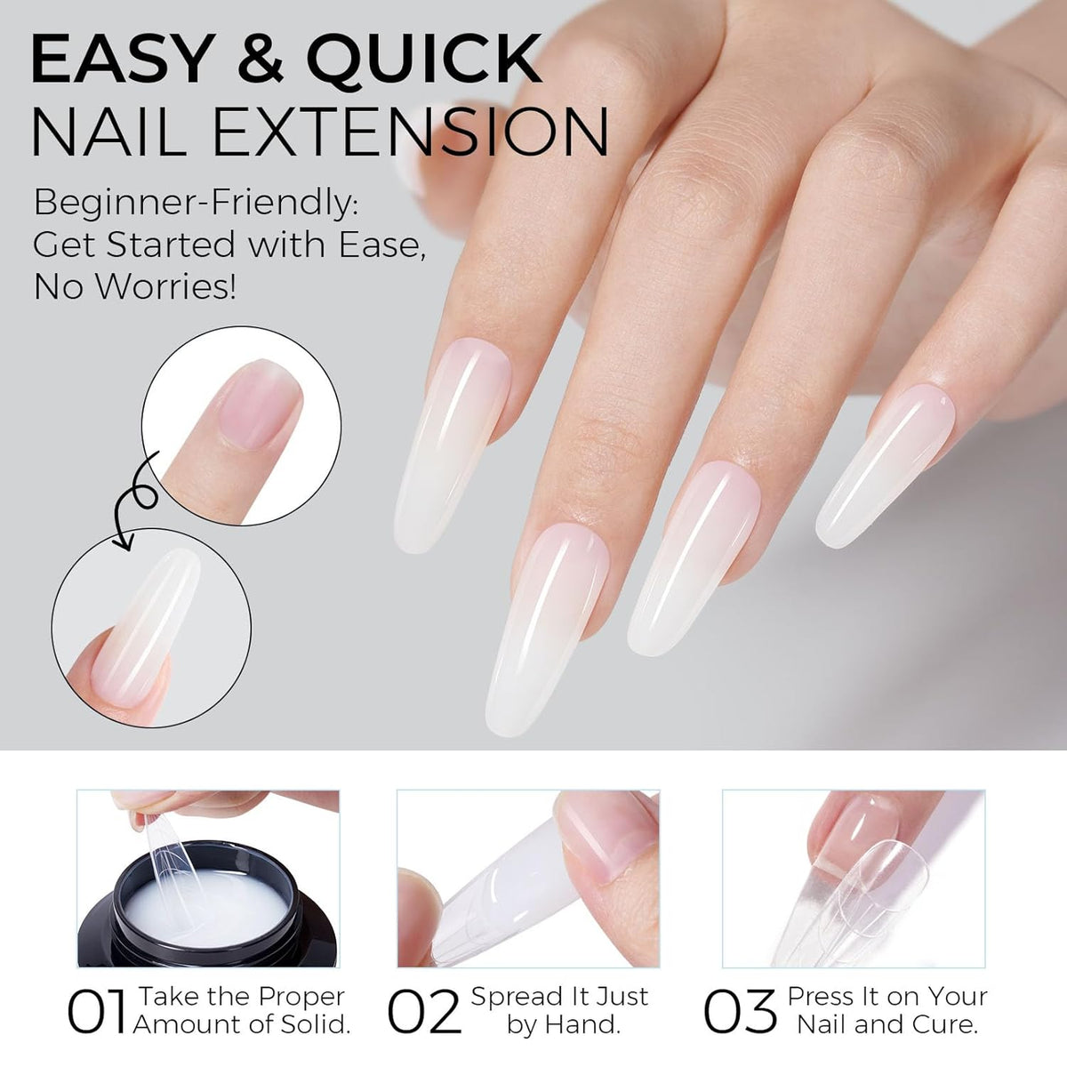 TOMICCA 3D Nail Gel Sculpting Gel for Nail Art 50g Gel Nail Art Non Sticky Hand Carving Gel UV LED