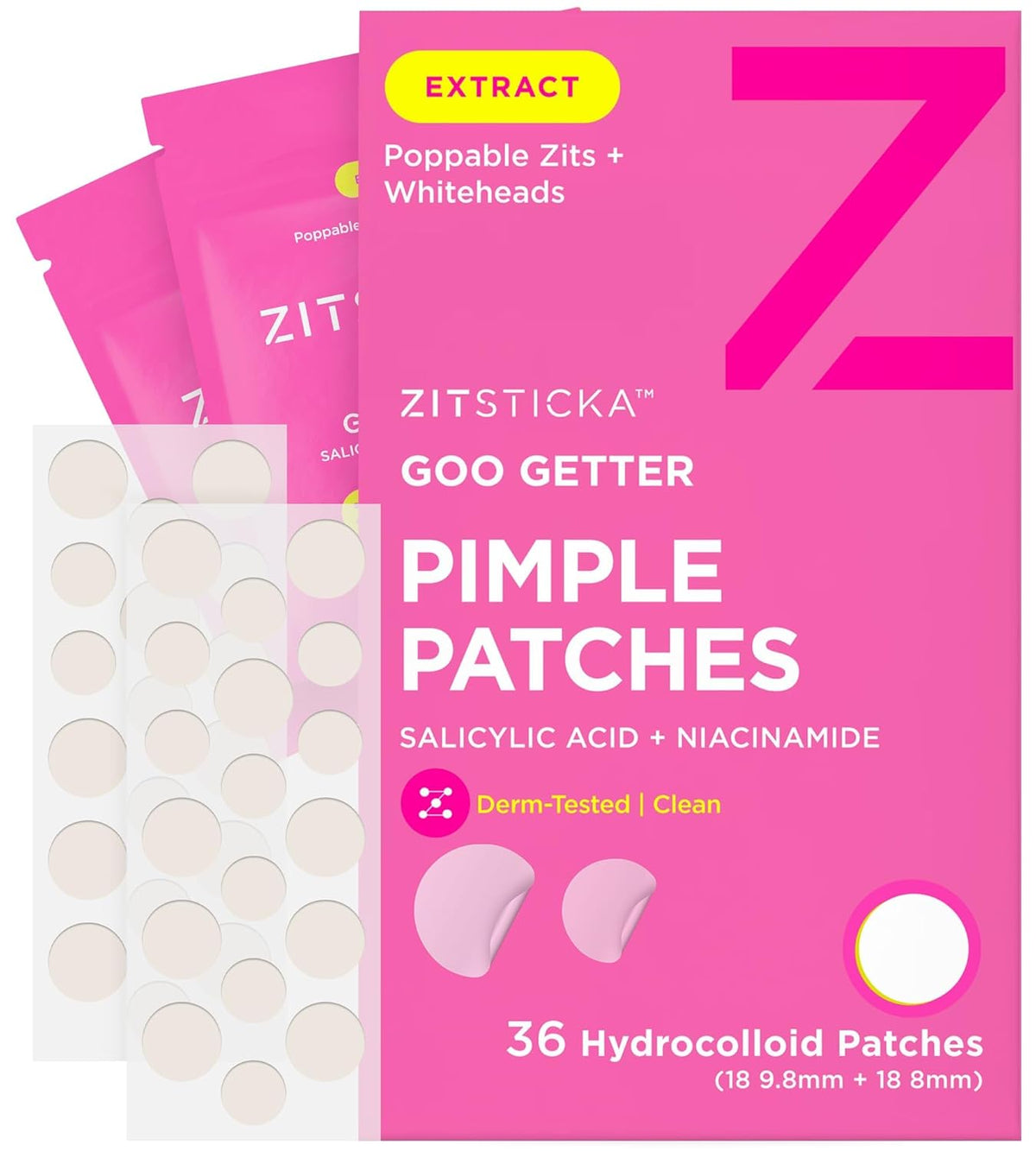 ZitSticka Pimple Patches for Face and Body, Hydrocolloid Patches to Cover Zits, Acne Patches or Zit