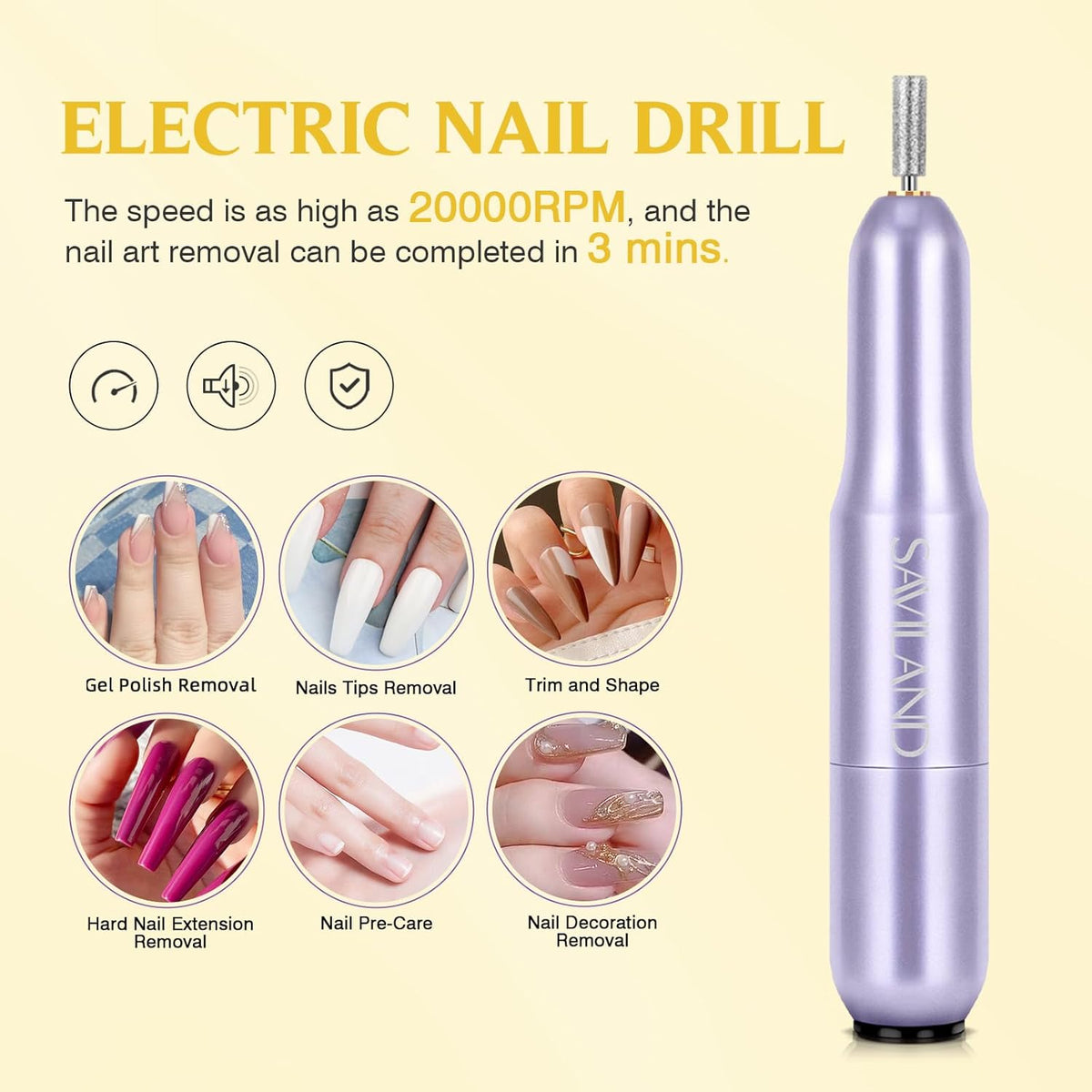 SAVILAND Gel Nail X Kit: 500 Pcs Square Nail Tips Gels Nail Kit with Drill, 0.5 Oz 4-in-1 U V Nail