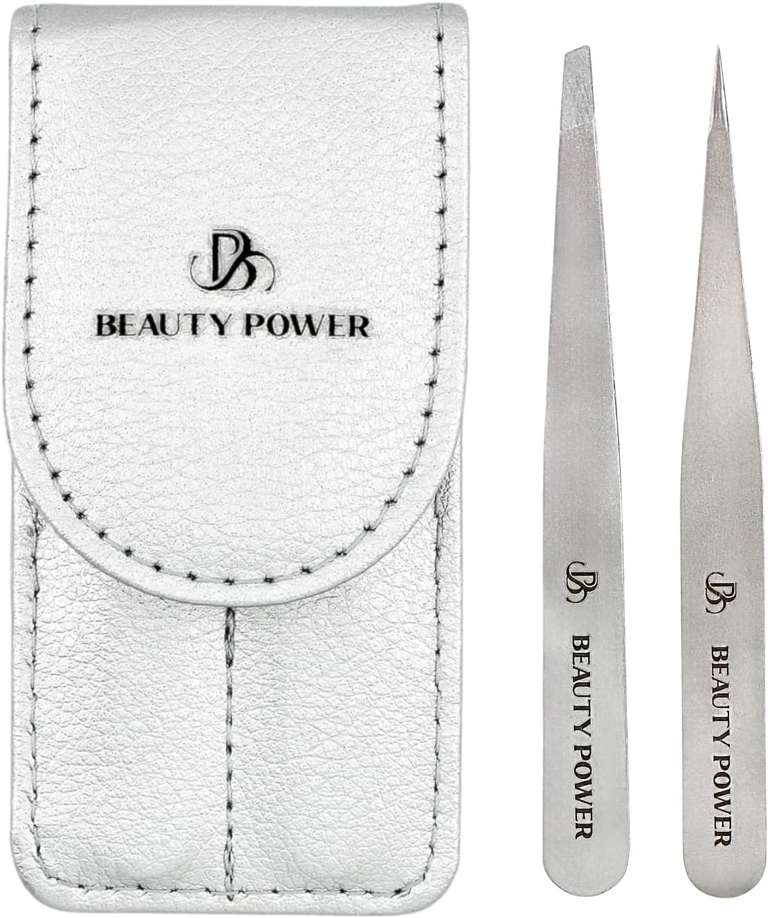 Professional Tweezers Set – Slant & Point, Ultra Precision German Stainless Steel Tweezers for