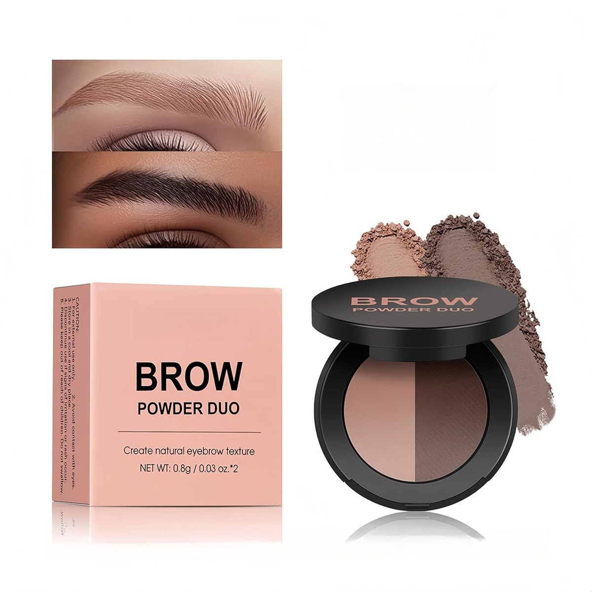 MAEPEOR Brow Powder Duo 6 Colors Natural Smooth Eyebrow Powder Professional Brow Contour Palette