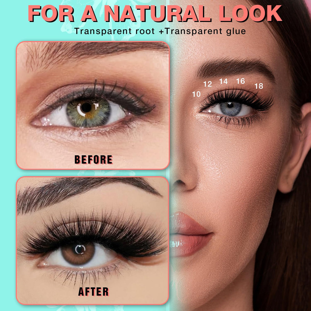 No Glue Needed Lashes, Self Adhesive Eyelashes, DIY Lash Cluster Eyelash Extensions Kit