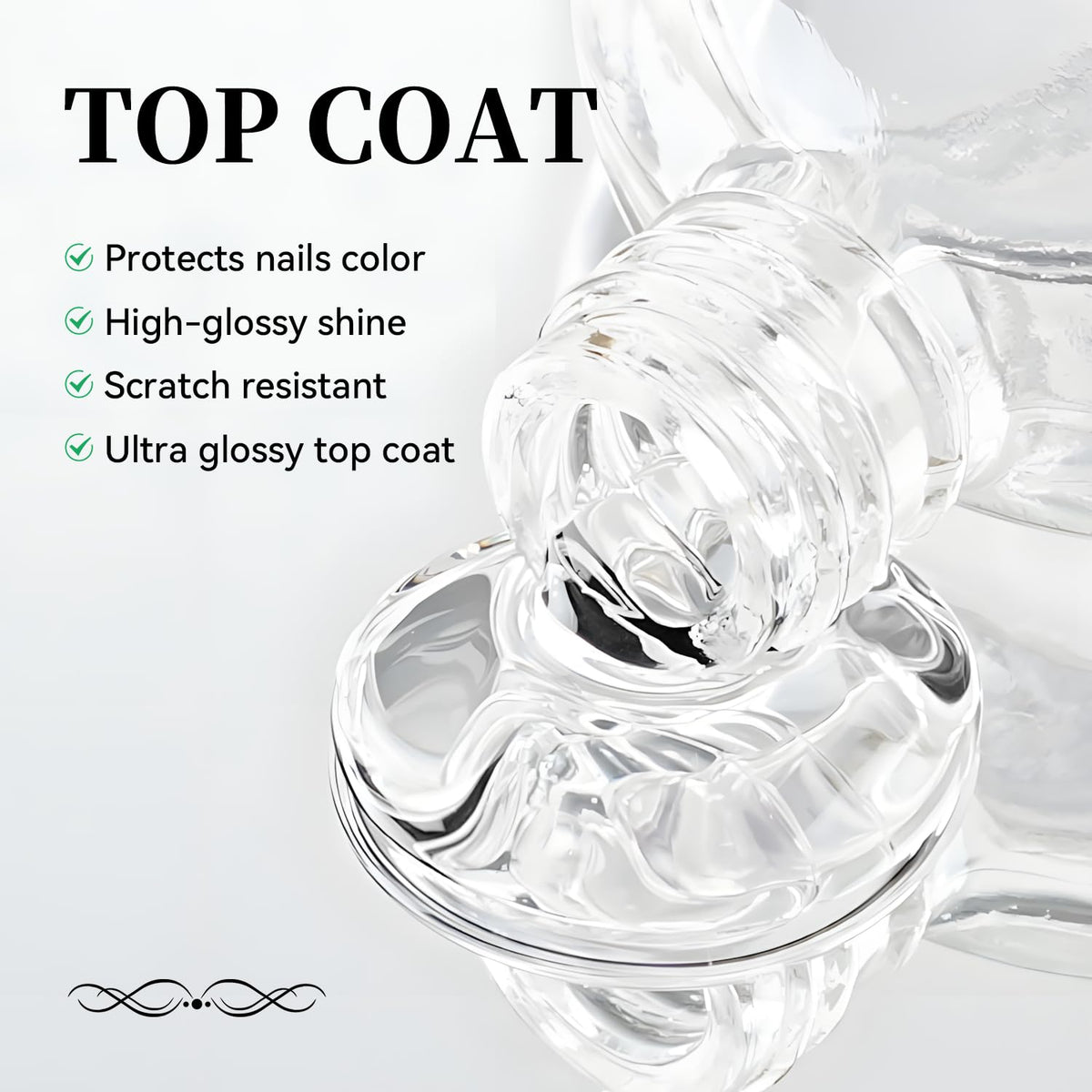 16.5ml Top Coat Clear Nail Polish, Quick Dry High Gloss Shine Large Volume Top Coat, Long Wear and