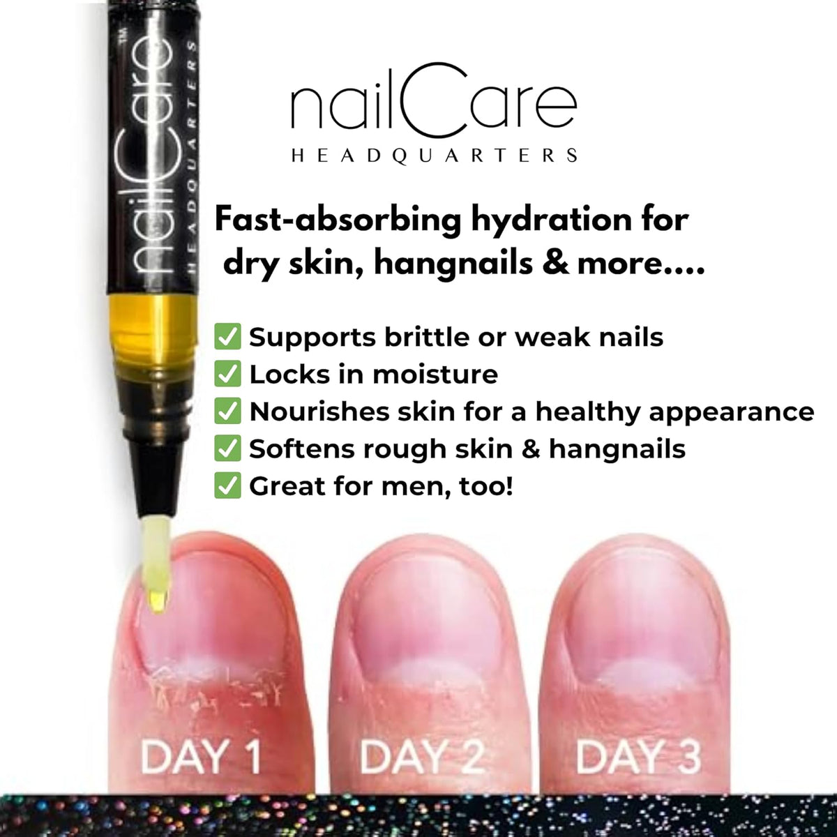 Nail Care Headquarters Cuticle Oil Pen for Nails - Nail Strengthener & Growth Serum for Damaged