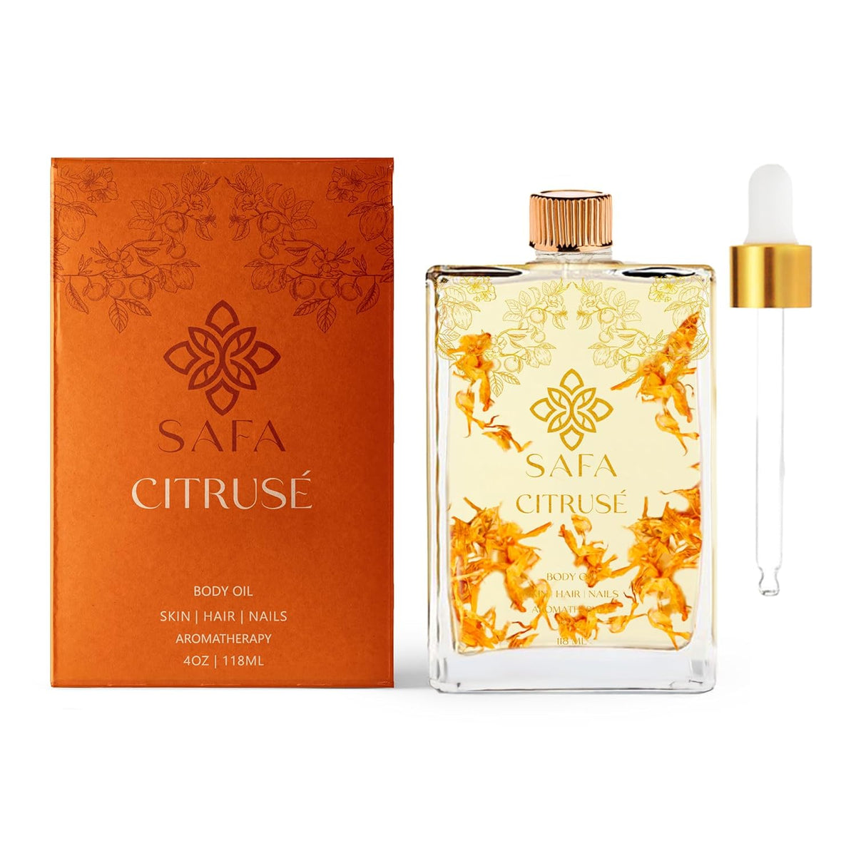 SAFA Citruse Oil for Face, Hair, Nail with Vitamin C, E & A for Scars, Stretch Marks - Orange Body