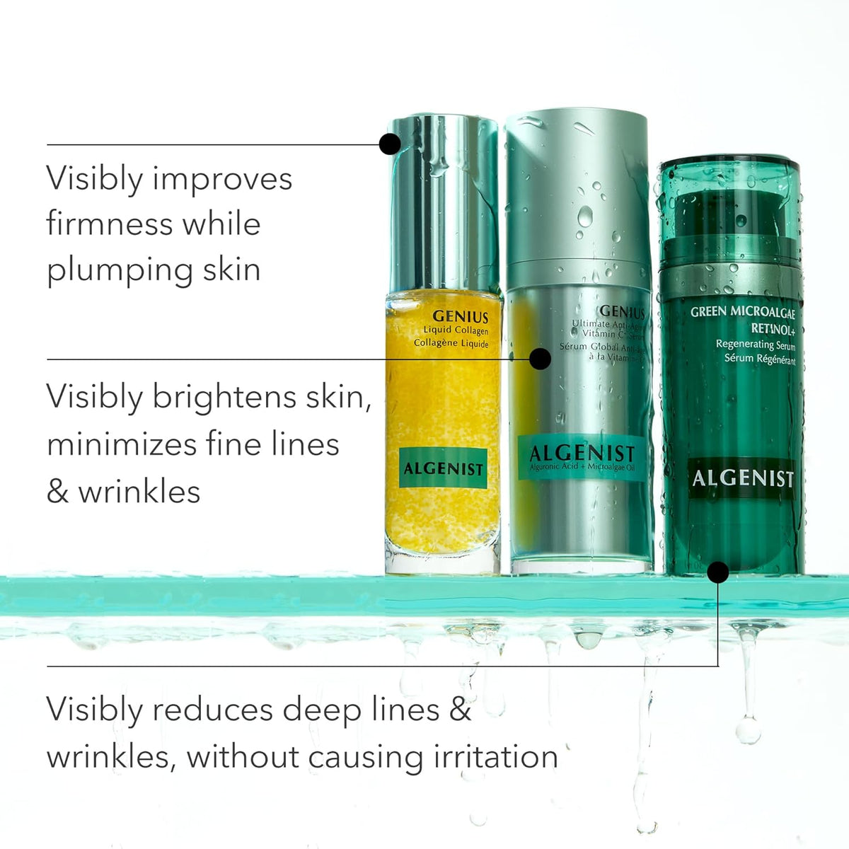 Algenist GENIUS Super Size Liquid Collagen Serum - Firming and Hydrating Face Serum with Collagen +