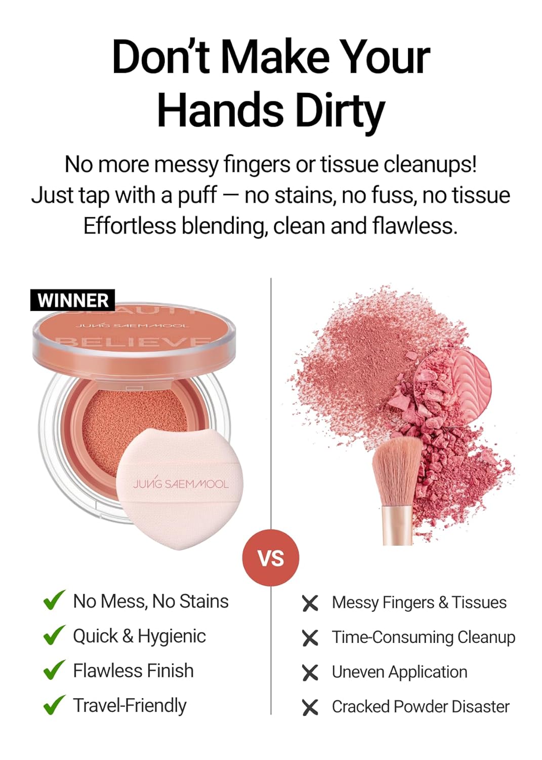 JUNGSAEMMOOL Artist Cushion Blush (Ruddy Beige) | Easy to Blend, Lightweight, Hydrating Korean